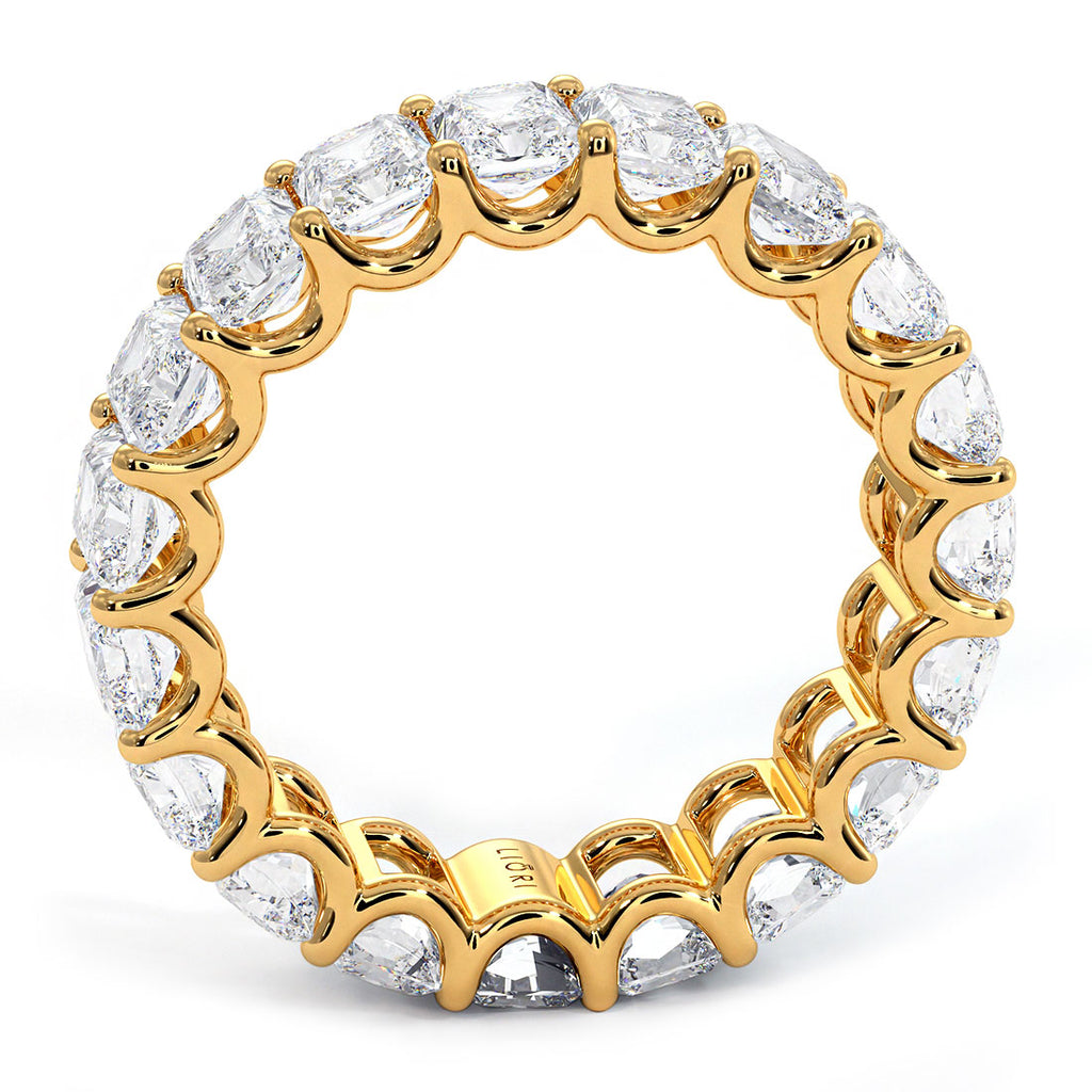 6.65ctw Radiant Cut Diamond Eternity Band Set In 14k Yellow Gold