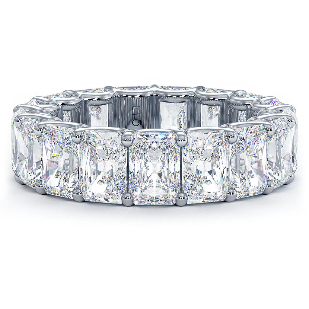 9.00ctw Radiant Cut Diamond Eternity Band Set In 14k White Gold