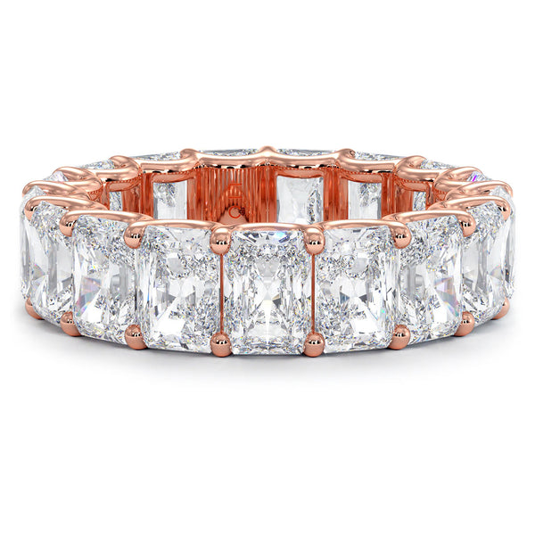 9.00ctw Radiant Cut Diamond Eternity Band Set In 14k Rose Gold