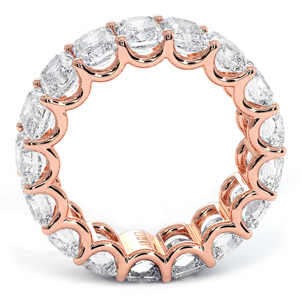 9.00ctw Radiant Cut Diamond Eternity Band Set In 14k Rose Gold