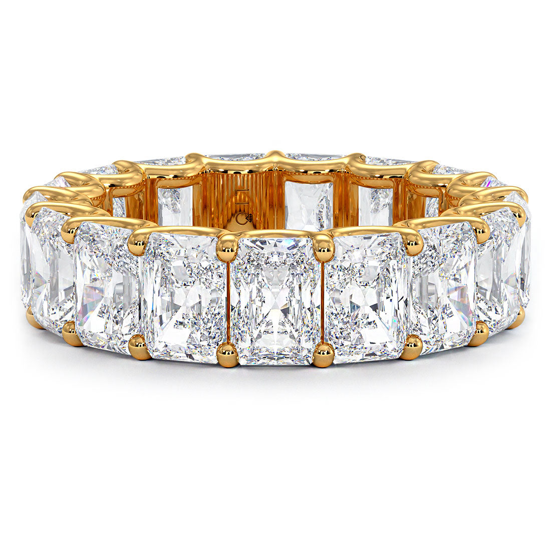 9.00ctw Radiant Cut Diamond Eternity Band Set In 14k Yellow Gold