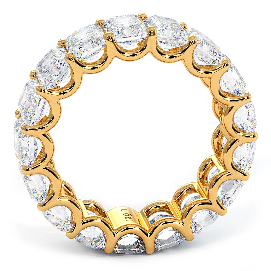 9.00ctw Radiant Cut Diamond Eternity Band Set In 14k Yellow Gold
