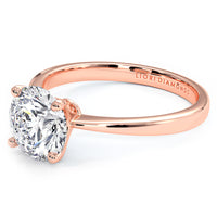 1.50ct Round Brilliant Petite Tapered 4 Prong Solitaire Lab Grown Diamond Engagement Ring set in 14k Rose Gold