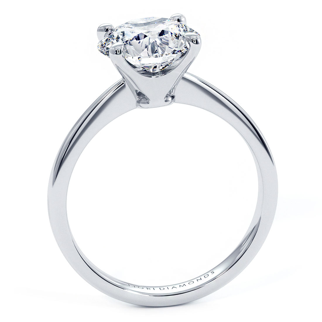 2 Carat Round Brilliant Petite Tapered 4 Prong Solitaire