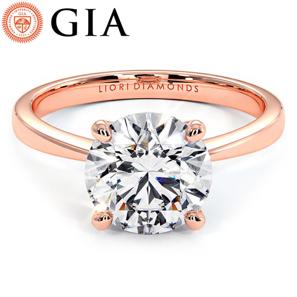 2 Carat Round Brilliant Petite Tapered 4 Prong Solitaire