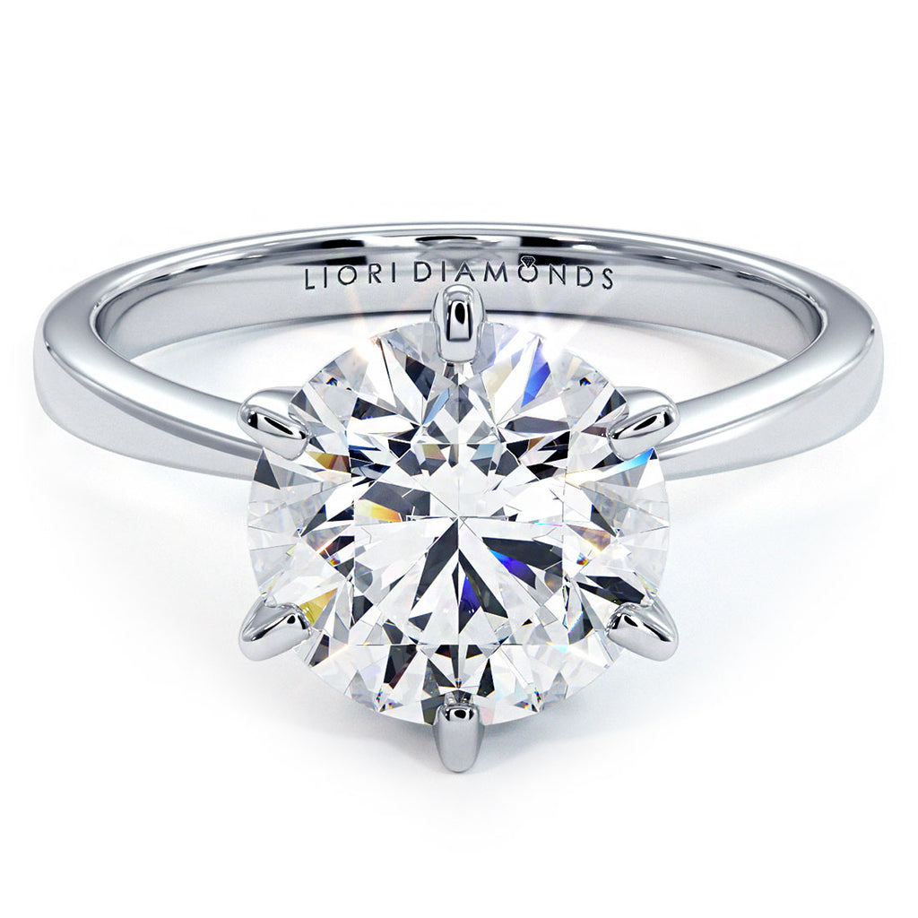 2.50 ct Round 6-Prong Solitaire Yellow Gold Engagement Ring - EV117T | Icing on The Ring