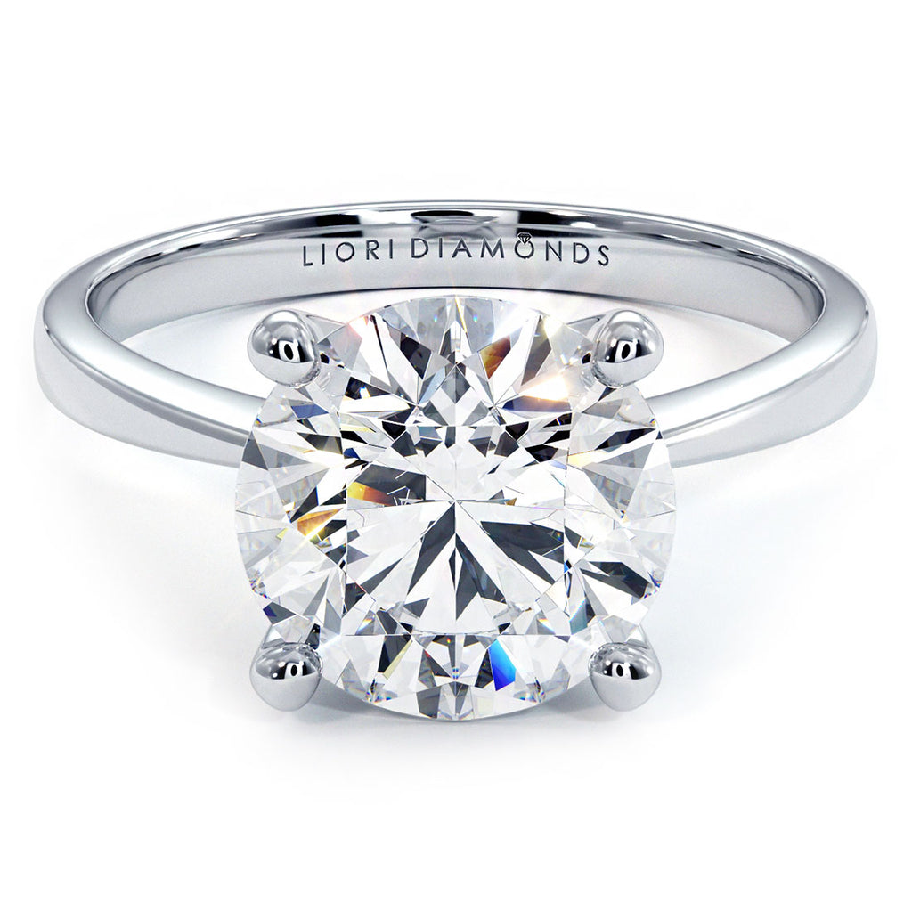 2.5 Carat Round Brilliant Petite Tapered 4 Prong Solitaire