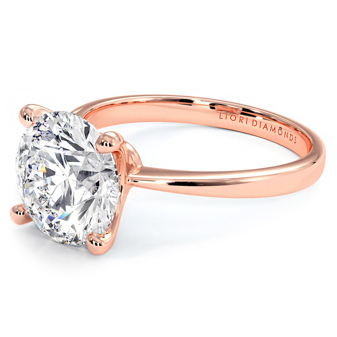 2.5 Carat Round Brilliant Petite Tapered 4 Prong Solitaire