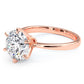 3.20ct GIA Certified F-VS1 Round Brilliant Petite Tapered 6 Prong Solitaire Lab Grown Diamond Engagement Ring set in 14k Rose Gold