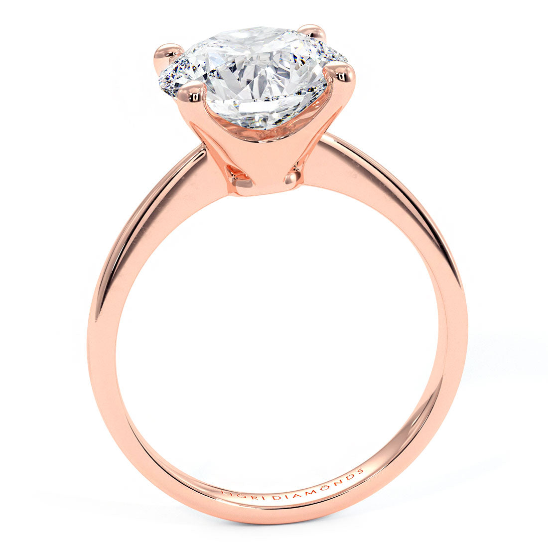 2.5 Carat Round Brilliant Petite Tapered 4 Prong Solitaire