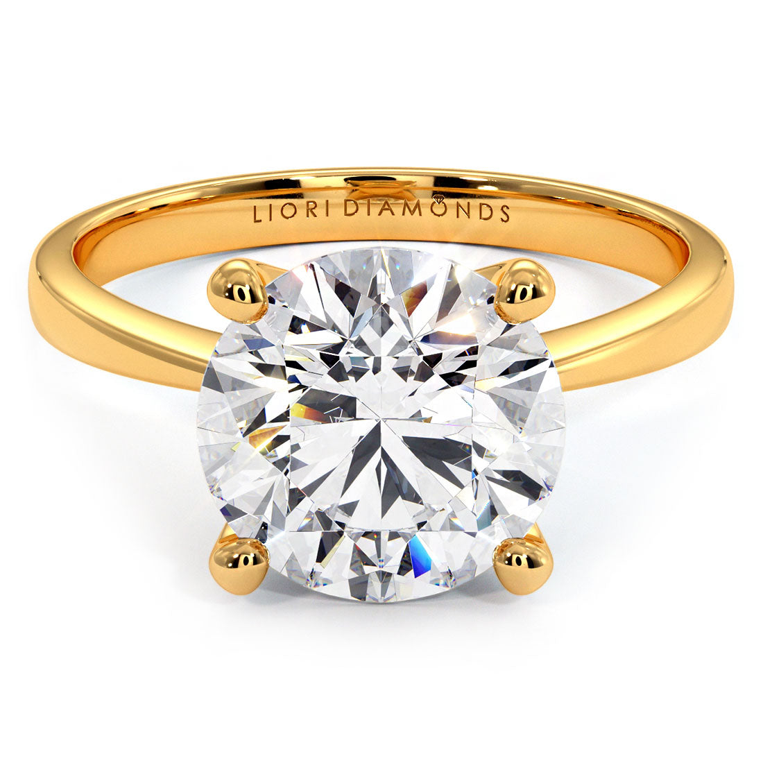 2.5 Carat Round Brilliant Petite Tapered 4 Prong Solitaire