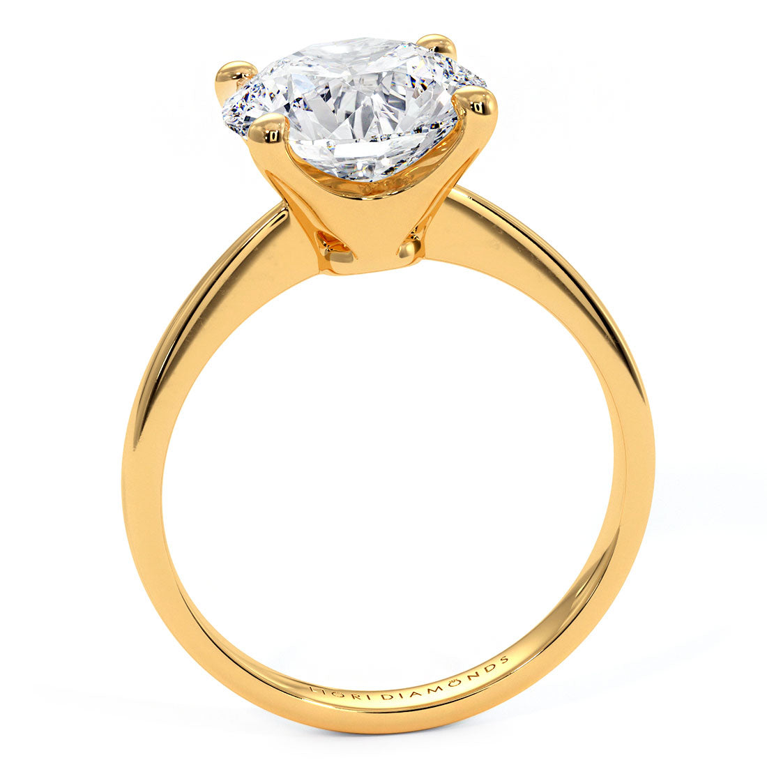 2.5 Carat Round Brilliant Petite Tapered 4 Prong Solitaire