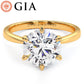 3.00ct GIA Certified F-VS2 Round Brilliant Petite Tapered 6 Prong Solitaire Lab Grown Diamond Engagement Ring set in 14k Yellow Gold