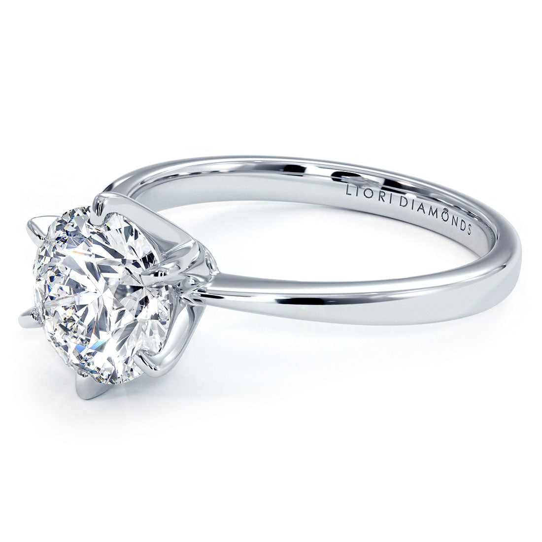 1.52ct GIA Certified Round Brilliant Petite Tapered 6 Prong Solitaire Lab Grown Diamond Engagement Ring set in Platinum