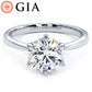 1.55ct GIA Certified F-VS1 Round Brilliant Petite Tapered 6 Prong Solitaire Lab Grown Diamond Engagement Ring set in Platinum
