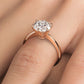 2.01 Carat GIA Certified Round Brilliant Petite Tapered 6 Prong Solitaire Lab Grown Diamond Engagement Ring set in 14k Rose Gold