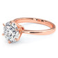 2.01 Carat GIA Certified Round Brilliant Petite Tapered 6 Prong Solitaire Lab Grown Diamond Engagement Ring set in 14k Rose Gold