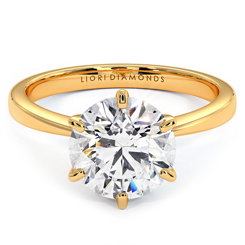 2 Carat Round Brilliant Petite Tapered 6 Prong Solitaire