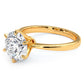 2.01 Carat GIA Certified Round Brilliant Petite Tapered 6 Prong Solitaire Lab Grown Diamond Engagement Ring set in 14k Yellow Gold