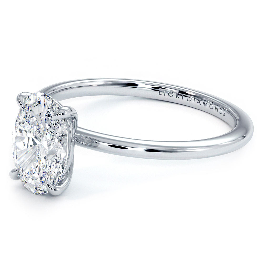 1.5 Carat Oval Cut Petite Wire Basket Solitaire