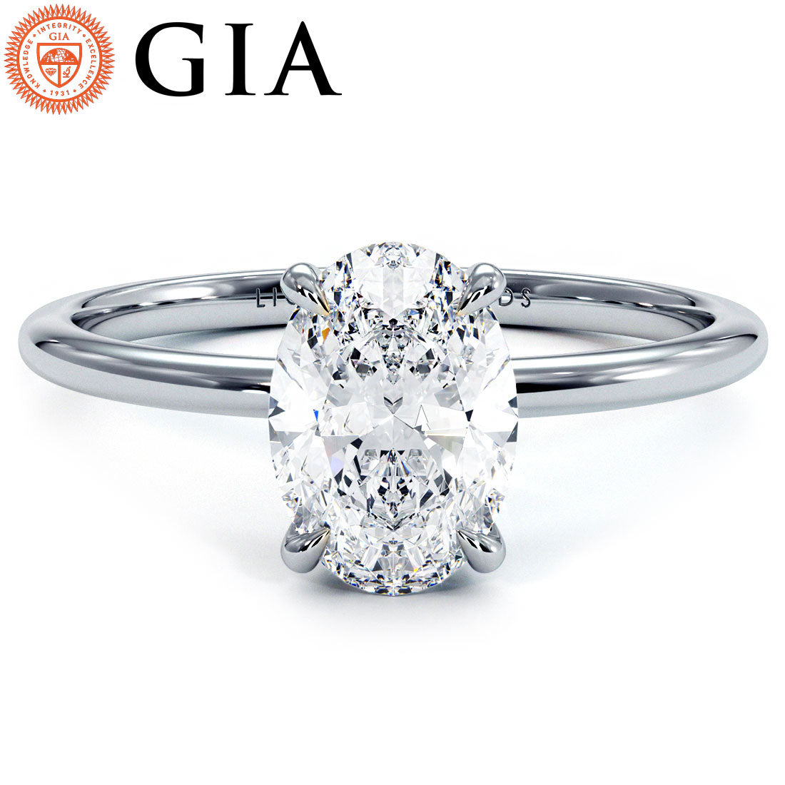 1.5 Carat Oval Cut Petite Wire Basket Solitaire