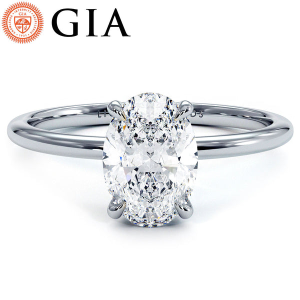 1.5 Carat Oval Cut Petite Wire Basket Solitaire