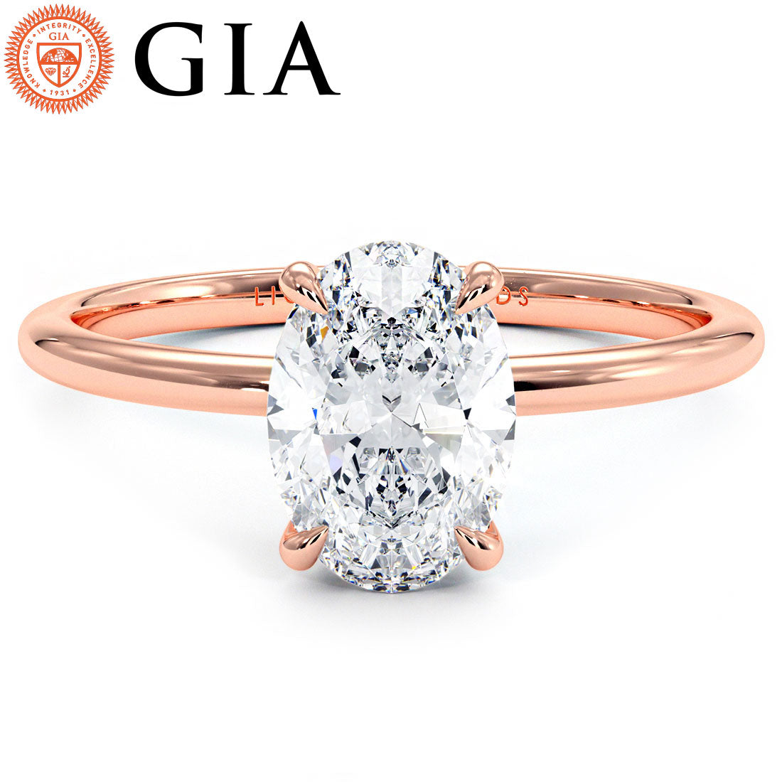 1.5 Carat Oval Cut Petite Wire Basket Solitaire