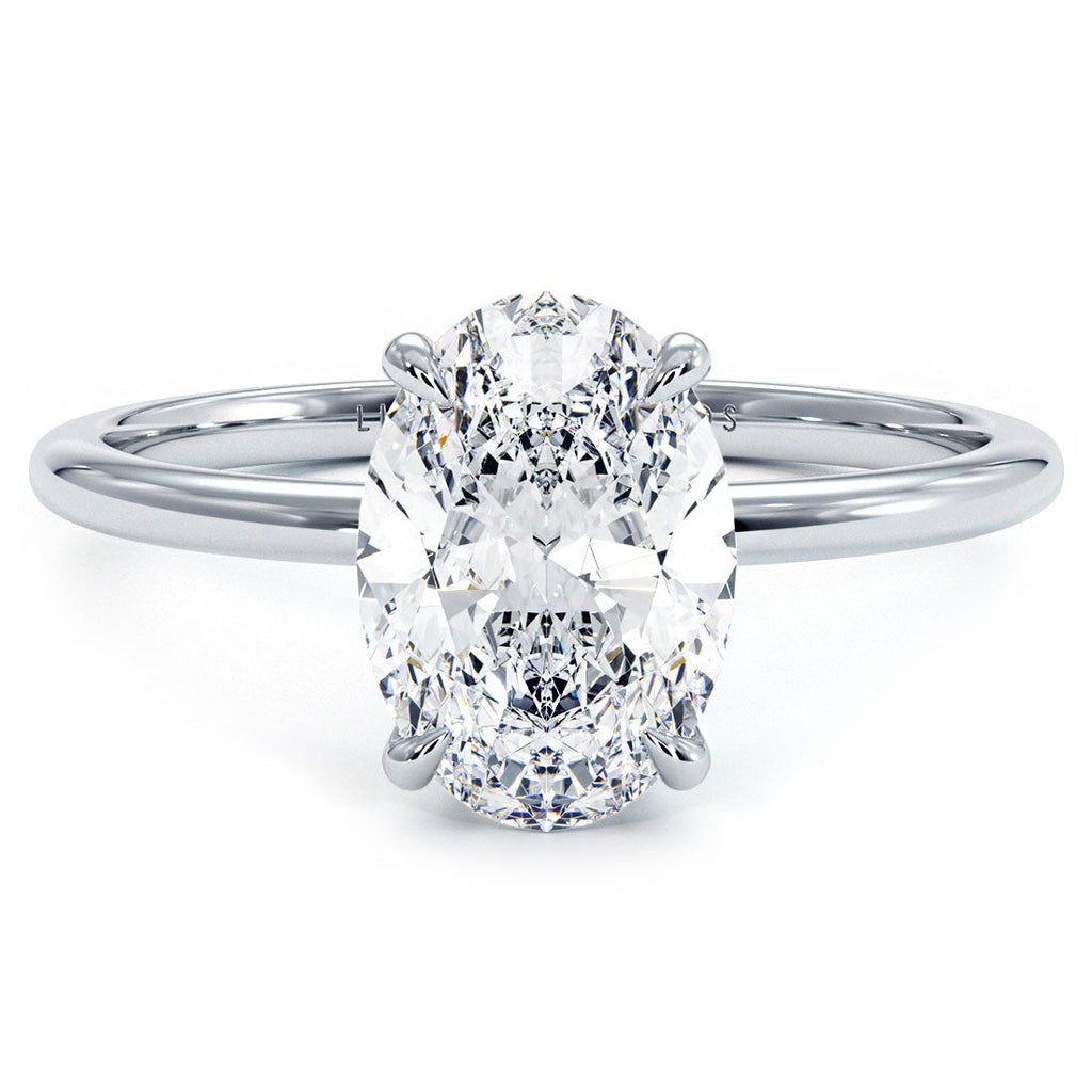 2 Carat Oval Cut Petite Wire Basket Solitaire