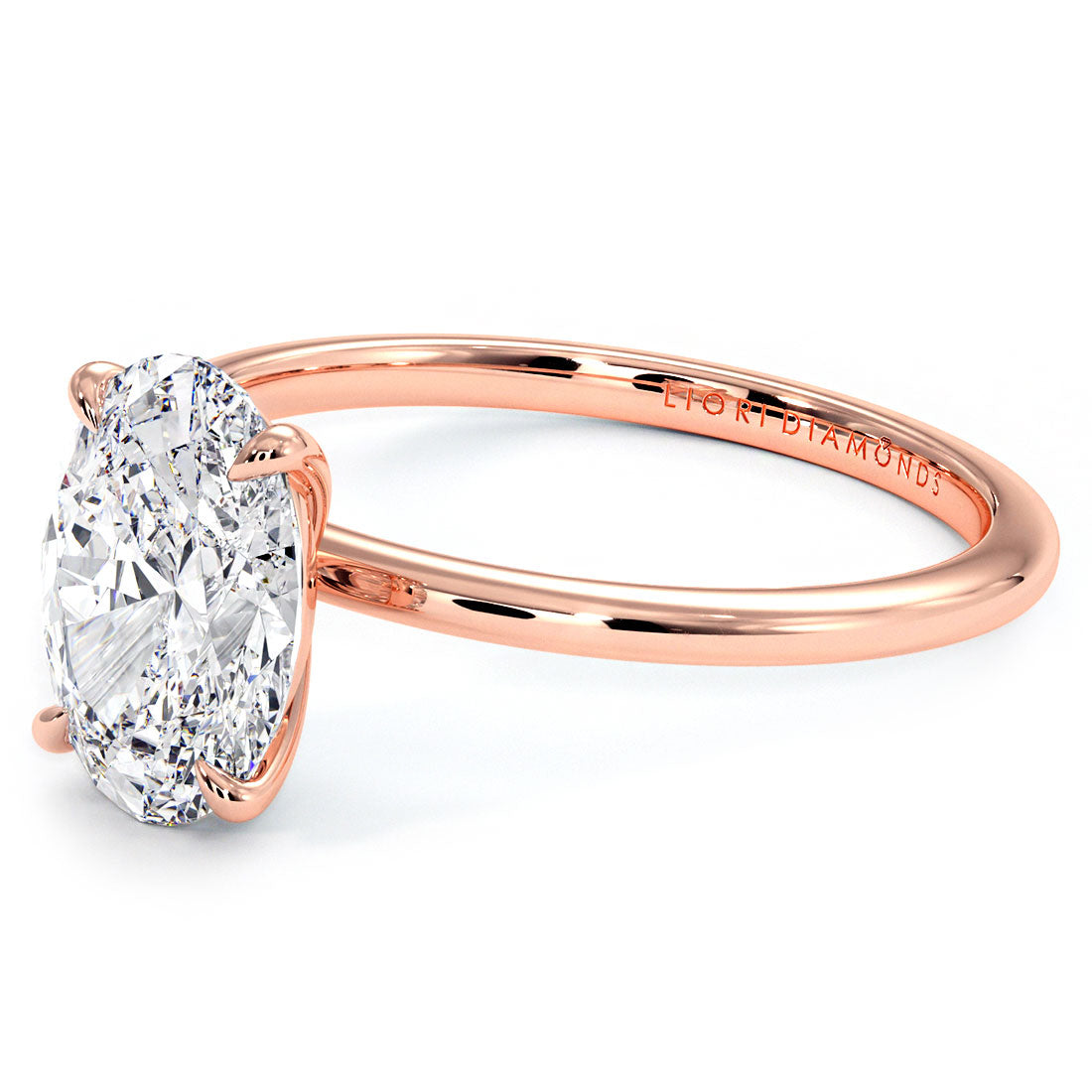 2 Carat Oval Cut Petite Wire Basket Solitaire