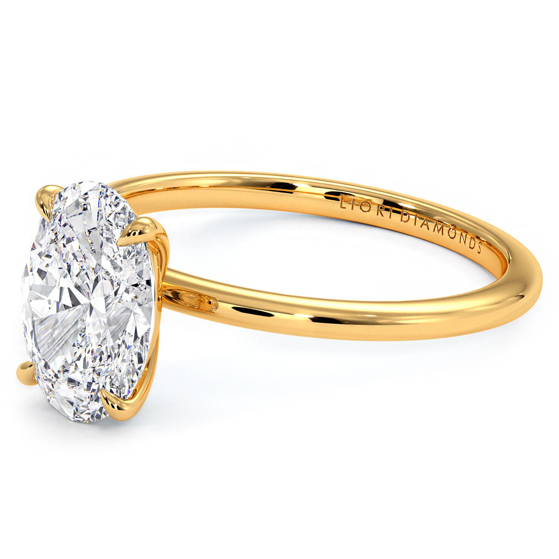2 Carat Oval Cut Petite Wire Basket Solitaire