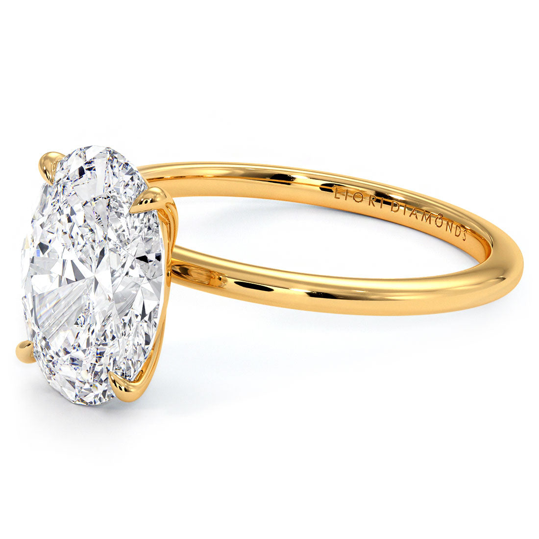 3 Carat Oval Cut Petite Wire Basket Solitaire