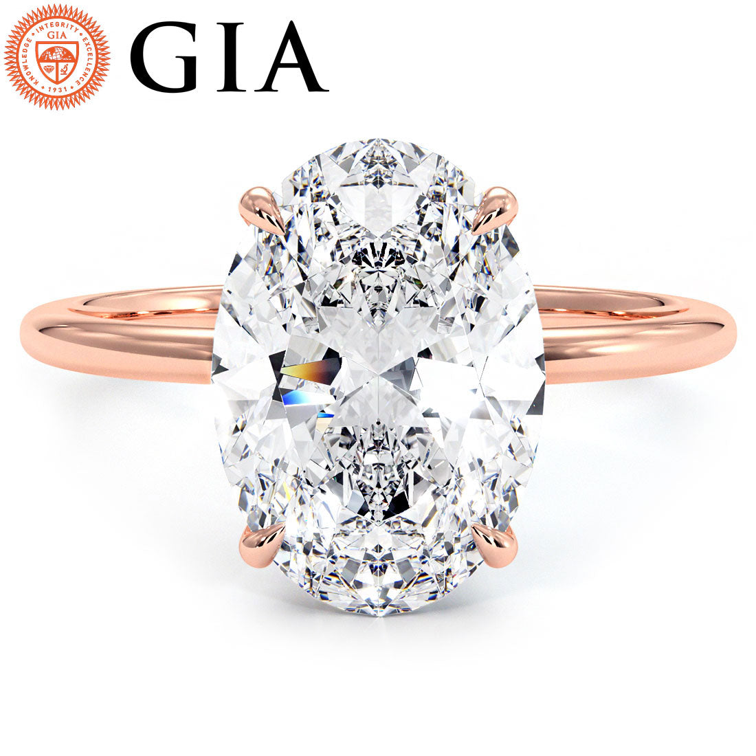 4 Carat Oval Cut Petite Wire Basket Solitaire