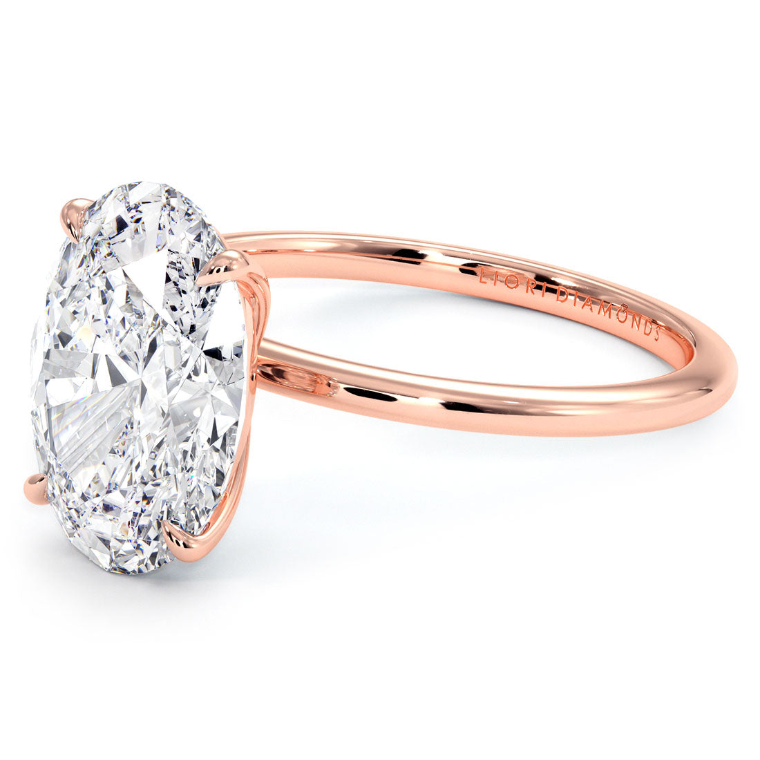 4 Carat Oval Cut Petite Wire Basket Solitaire