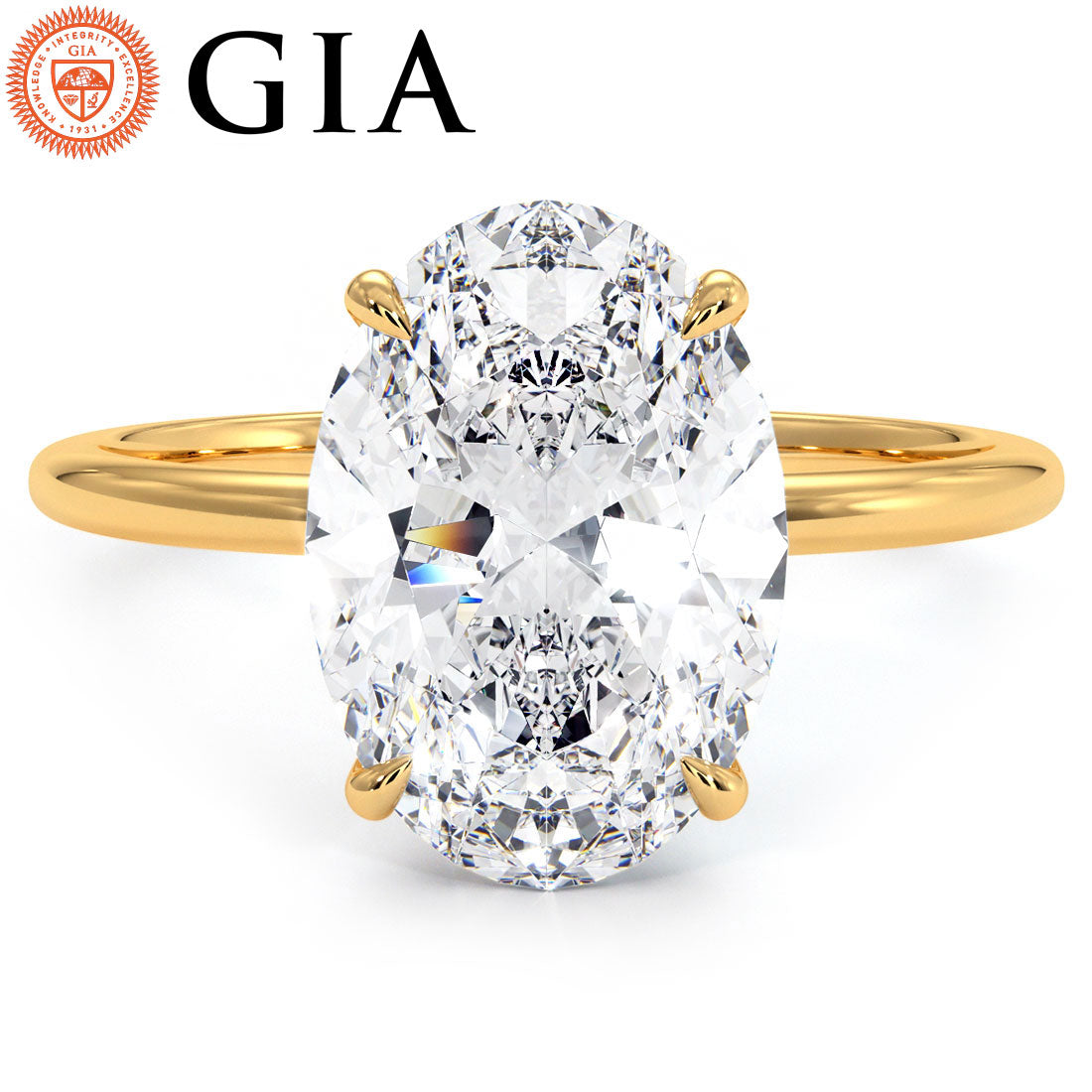 4 Carat Oval Cut Petite Wire Basket Solitaire