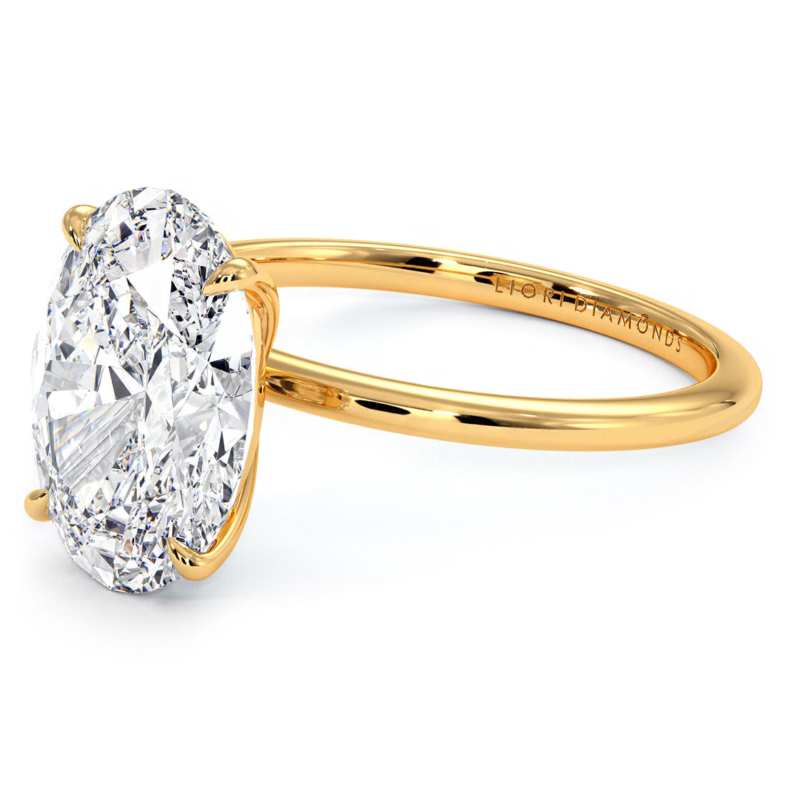 4 Carat Oval Cut Petite Wire Basket Solitaire