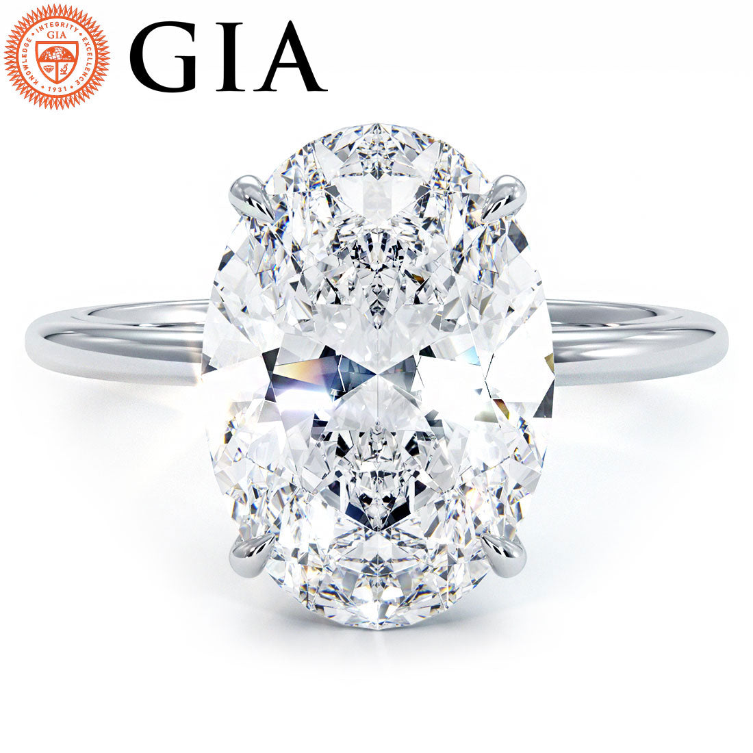 5 Carat Oval Cut Petite Wire Basket Solitaire