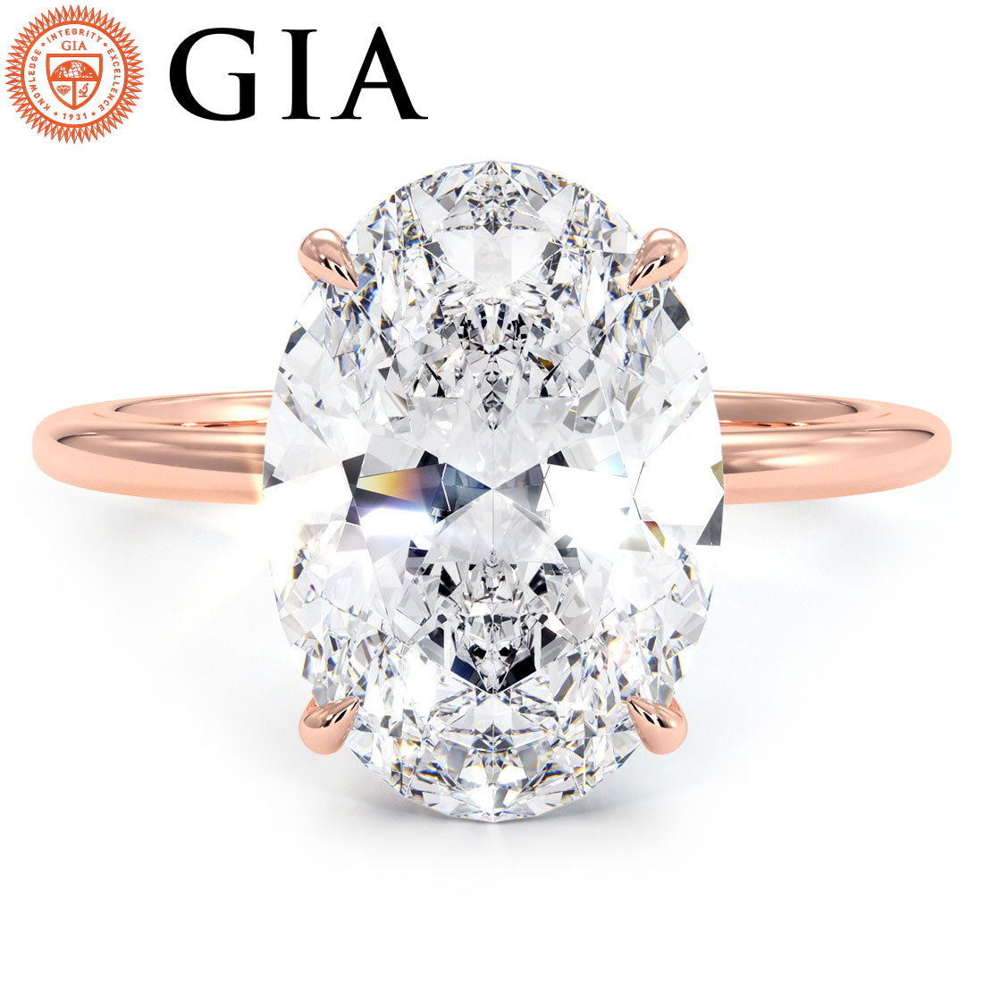 5 Carat Oval Cut Petite Wire Basket Solitaire