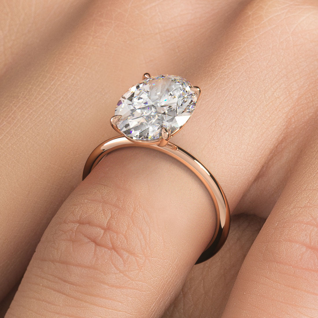 5 Carat Oval Cut Petite Wire Basket Solitaire