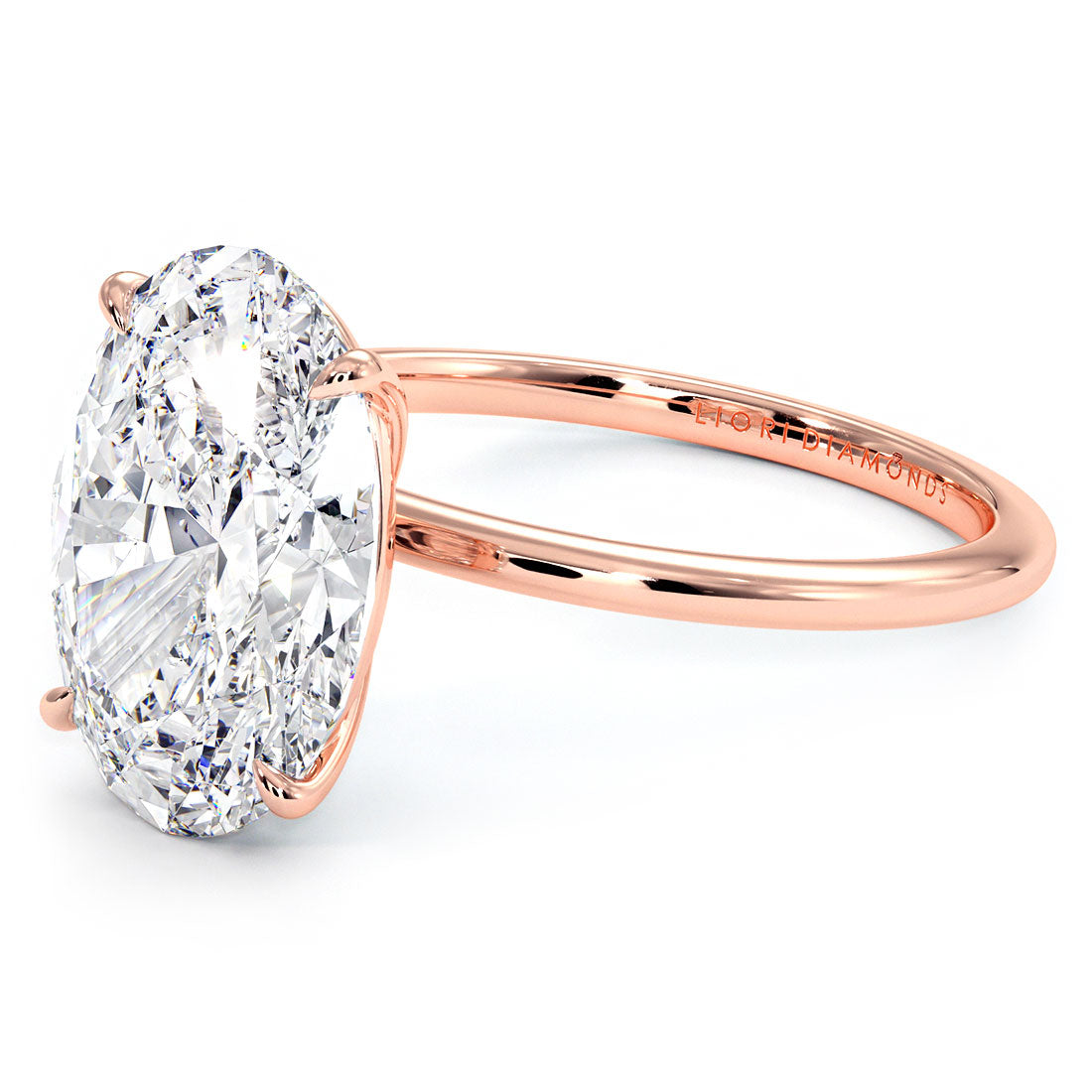 5 Carat Oval Cut Petite Wire Basket Solitaire