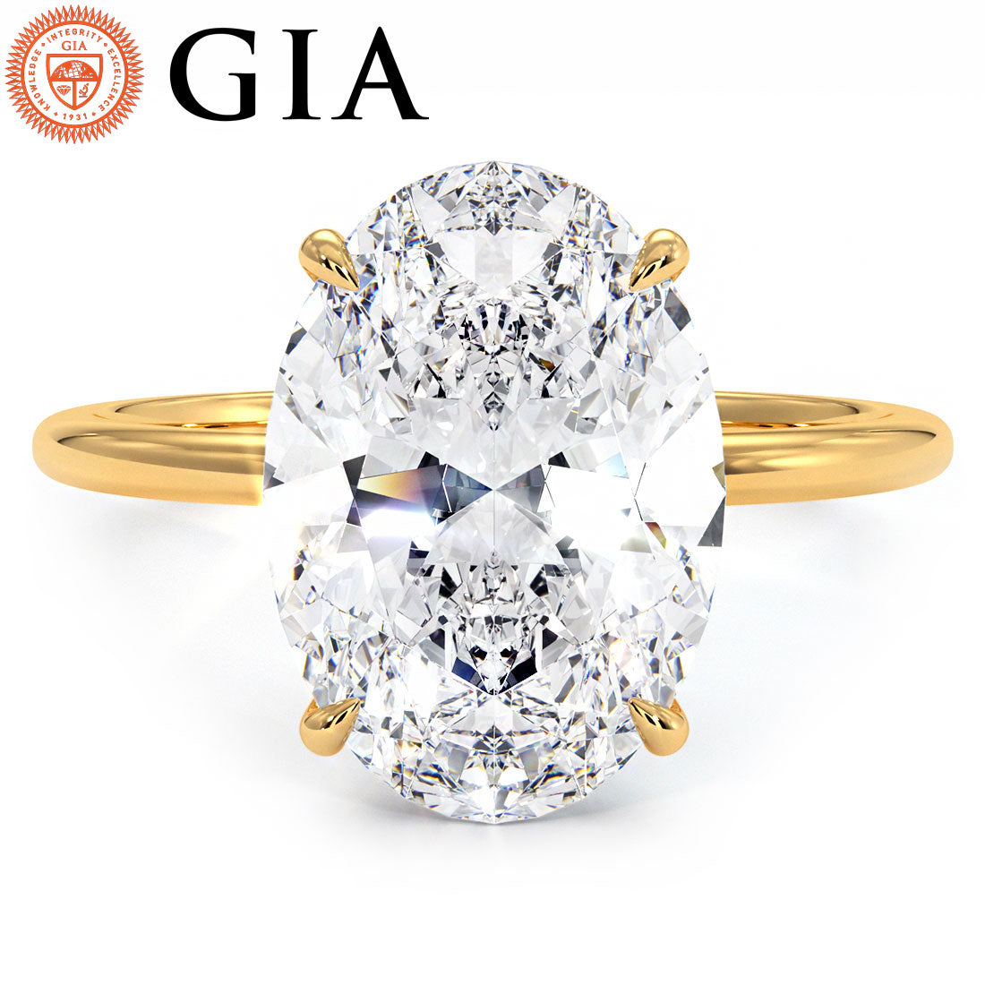 5 Carat Oval Cut Petite Wire Basket Solitaire