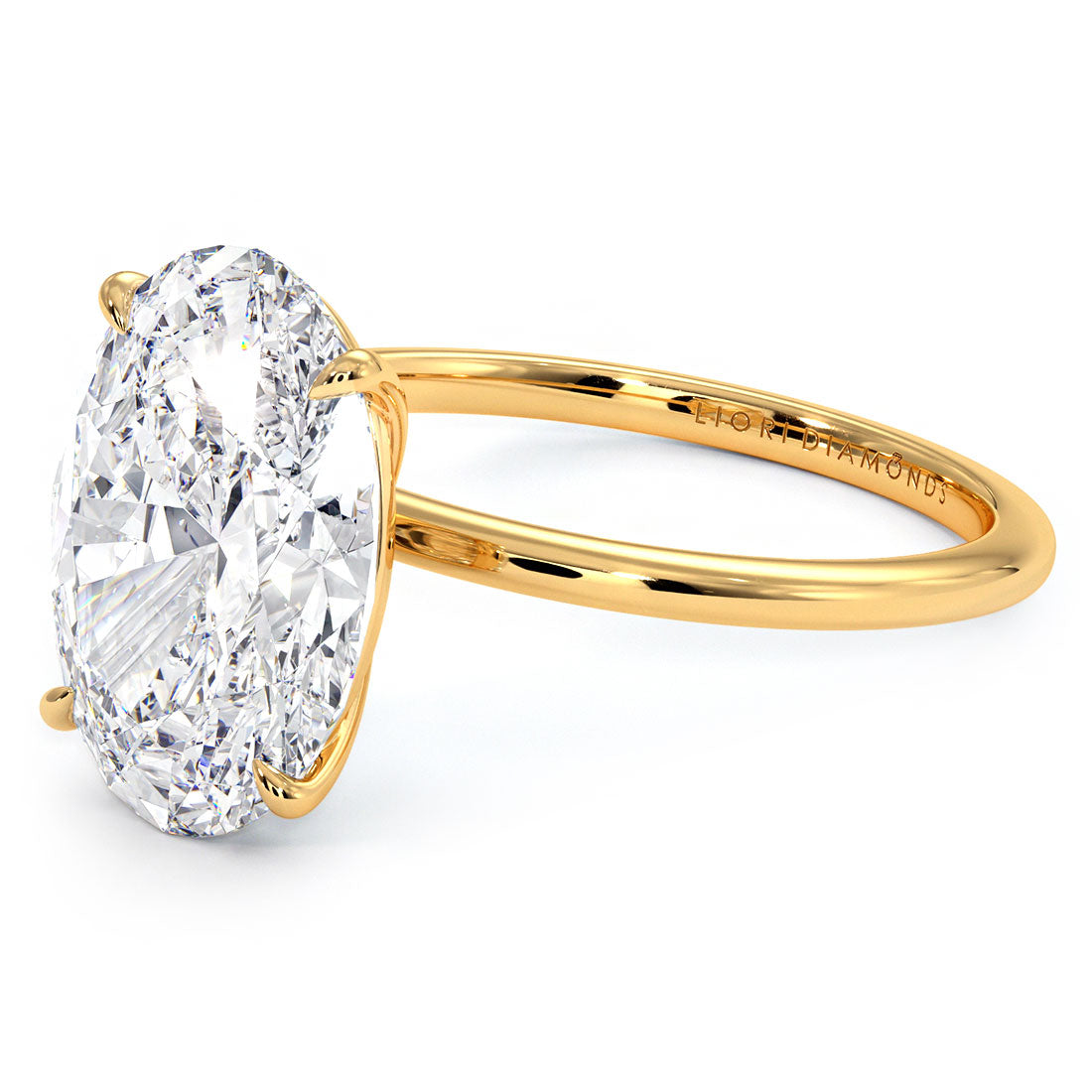 5 Carat Oval Cut Petite Wire Basket Solitaire