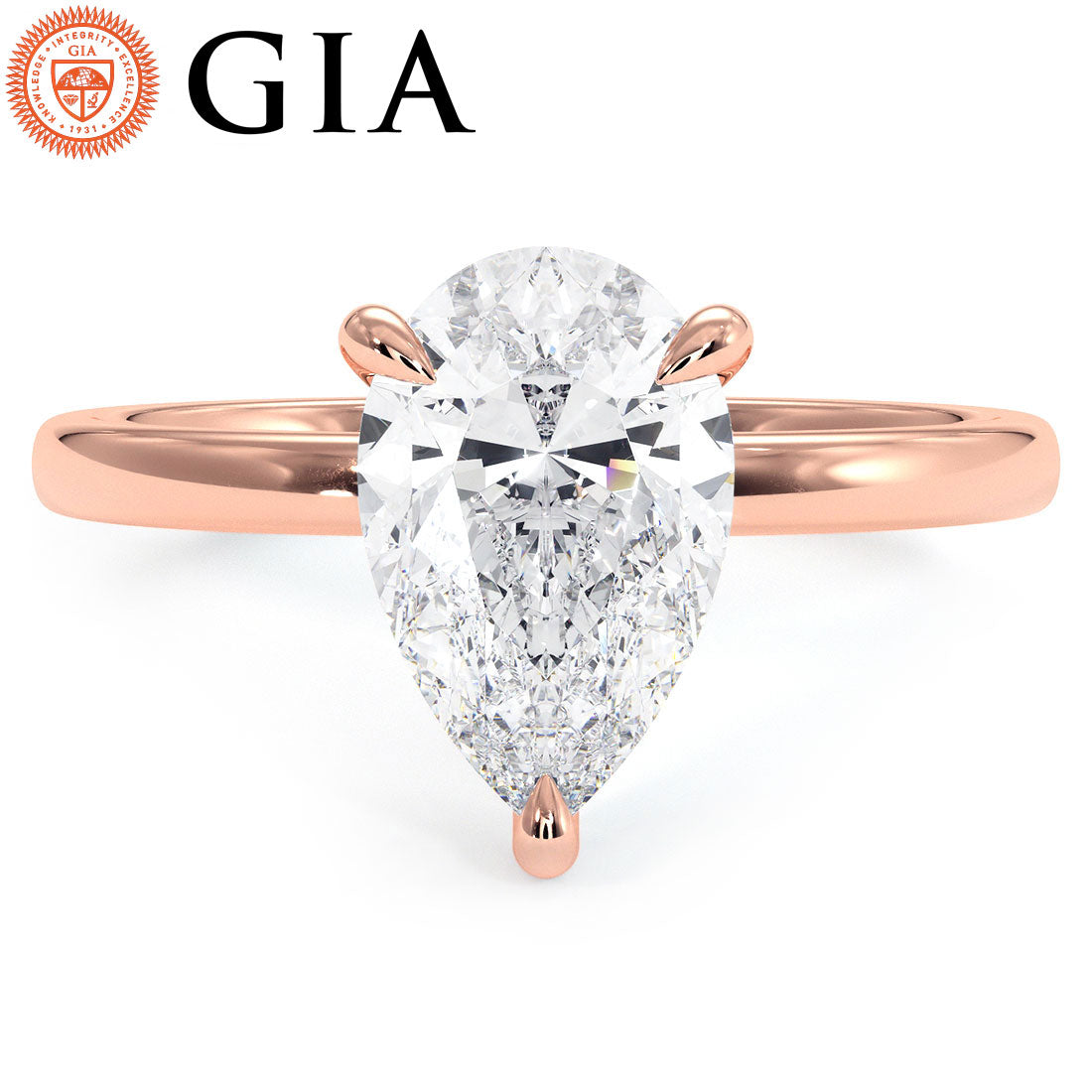 1.5 Carat Pear Shape Petite Wire Basket Solitaire