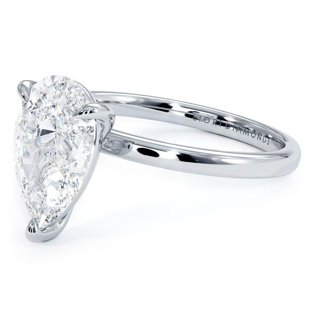 2 Carat Pear Shape Petite Wire Basket Solitaire