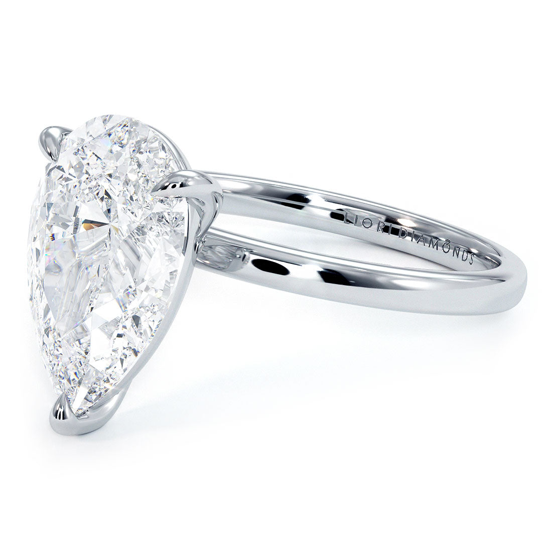 3 Carat Pear Shape Petite Wire Basket Solitaire