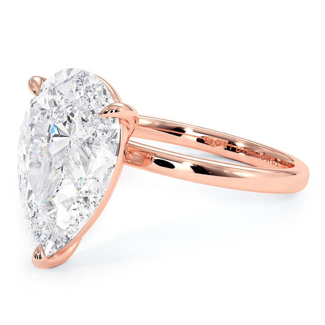 4 Carat Pear Shape Petite Wire Basket Solitaire