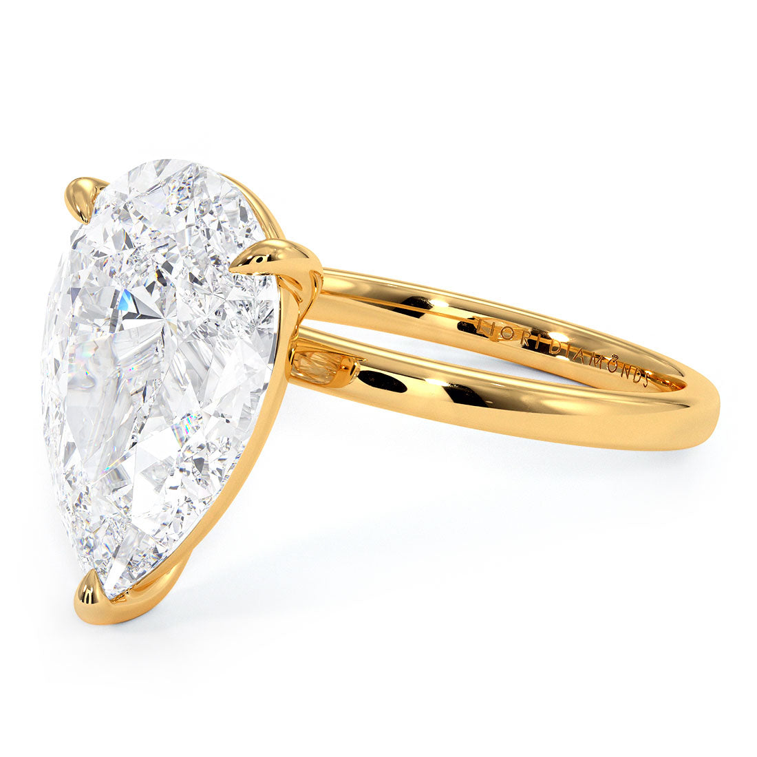 4 Carat Pear Shape Petite Wire Basket Solitaire