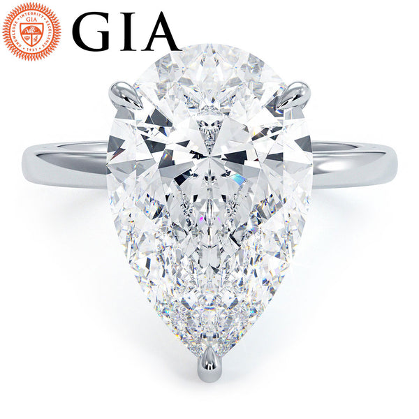 5 Carat Pear Shape Petite Wire Basket Solitaire