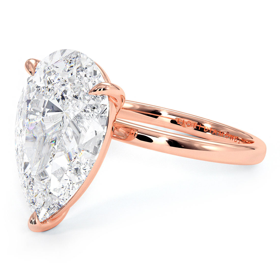 5 Carat Pear Shape Petite Wire Basket Solitaire