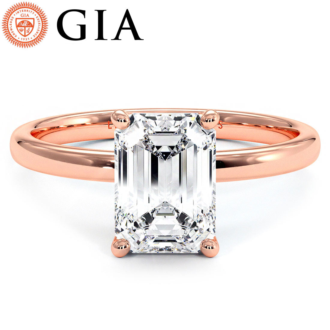 1.5 Carat Emerald Cut Petite Wire Basket Solitaire