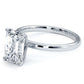 2.00 Carat GIA Certified Emerald Cut Petite Wire Solitaire Lab Grown Diamond Engagement Ring set in Platinum